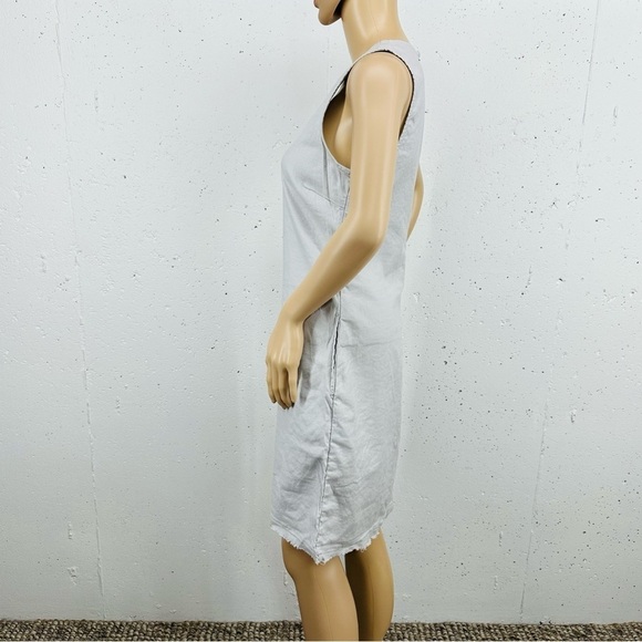 Level 99 size Small Frost Gray Linen Blend Dress - Picture 2 of 14